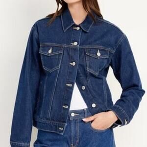 Old Navy Women's Denim Jacket Blue Classic-fit Size XXL